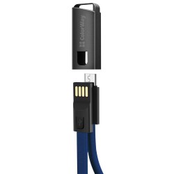 Кабель USB  AM to microUSB  0,22м  ColorWay  2.4A  синий