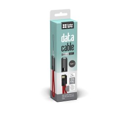 Кабель USB  AM to Type-C  0,22м  ColorWay  2.4A  червоний