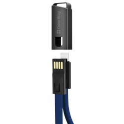 Кабель USB  AM to Type-C  0,22м  ColorWay  2.4A  синій