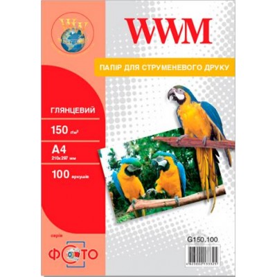 Бумага WWM фото глянец 150g  A4 * 100л
