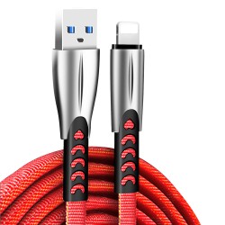 Кабель USB  AM to Lightning  1,0м  ColorWay  2.4A  красный  (zinc alloy)