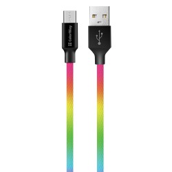 Кабель USB  AM to microUSB  1,0м  ColorWay  2.4A  multicolor