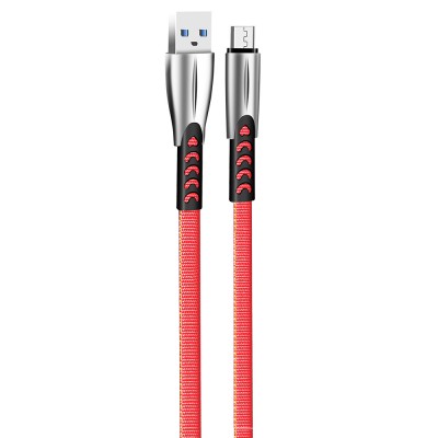 Кабель USB  AM to microUSB  1,0м  ColorWay  2.4A  червоний  (zinc alloy)