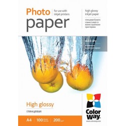 Бумага ColorWay фото глянцевая  200g  A4 * 100л