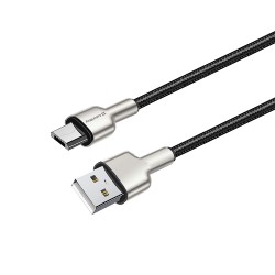 Кабель USB  AM to microUSB  1,0м  ColorWay  2.4A  чорний  (head metal)