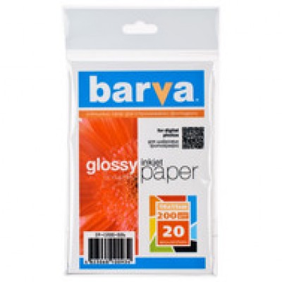 Бумага BARVA  глянцевая  200g  10x15 * 20л