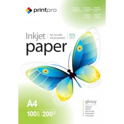 Папір PrintPro фото глянець  200g  A4 *100арк.