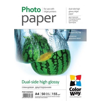 Папір ColorWay фото глянець  155g  A4 * 50арк 2-х ст.