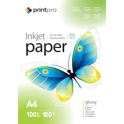 Папір PrintPro фото глянець  180g  A4 *100арк