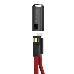 Кабель USB  AM to Lightning  0,22м  ColorWay  2.4A  красный  (брелок)