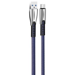 Кабель USB  AM to microUSB  1,0м  ColorWay  2.4A  синий  (zinc alloy)