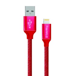 Кабель USB  AM to Lightning  1,0м  ColorWay  2.1A  красный