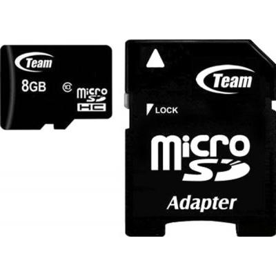 Карта памяти microSDHC   8Gb (Class 10)  Team + SD адаптер