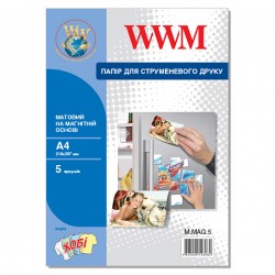 Бумага WWM фото матовая  Magnetic A4 * 5л