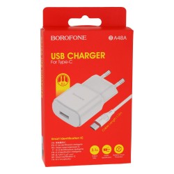 Зарядное устройство USB Borofone BA48A + cable TypeC