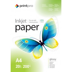 Бумага PrintPro фото глянец  200g  A4 * 20л.