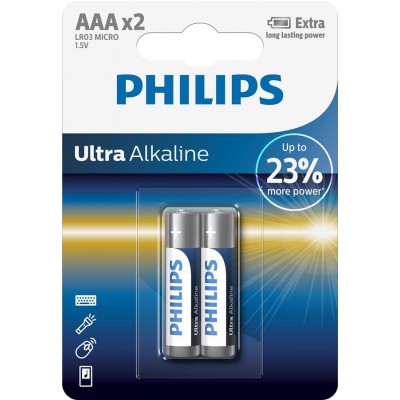 Батарейка Philips  Ultra Alkaline  AAA (2шт)  блістер