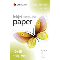 Папір PrintPro фото матовий  190g  10x15 *100арк